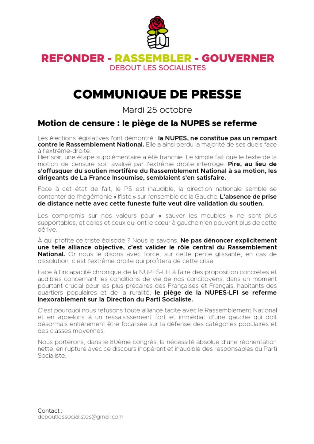 Motion de censure : populistes de tous les partis, unissons-nous ! Pour nous c’est non&nbsp;!