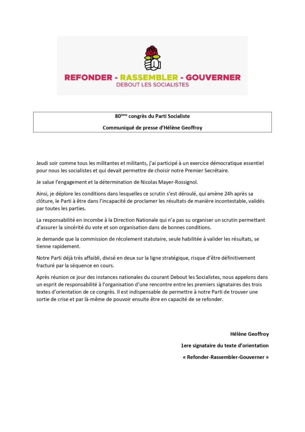 80eme congrès du Parti Socialiste : 24H&nbsp;Après